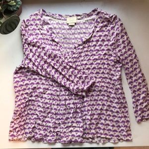 Anthropologie printed top w pleats